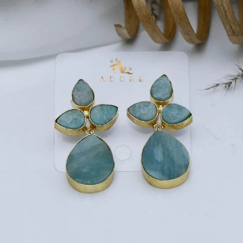 gold stud earrings for weddings -luxury earrings for women -Golden Ariani Raw Stone Earring