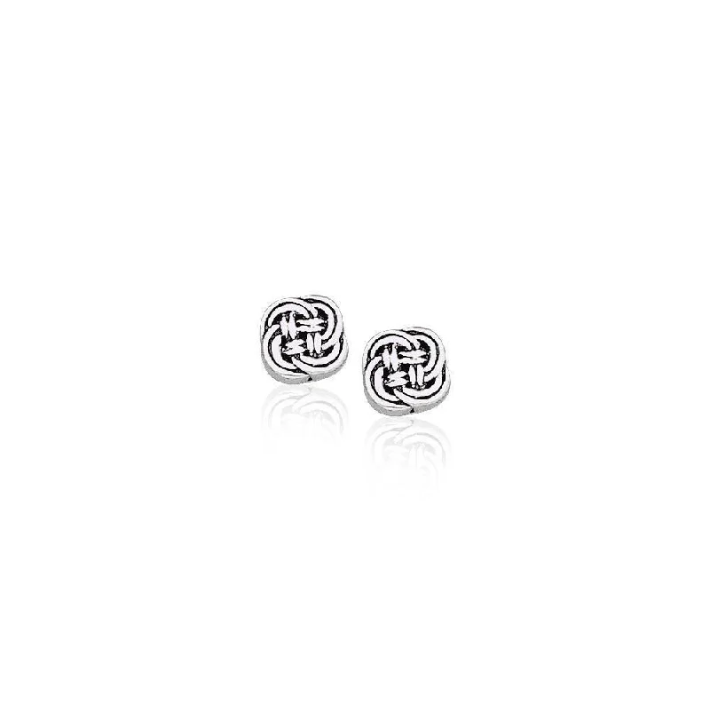 bridesmaid earrings for women -cute earrings for women -Celtic Knotwork Silver Earrings TE1038