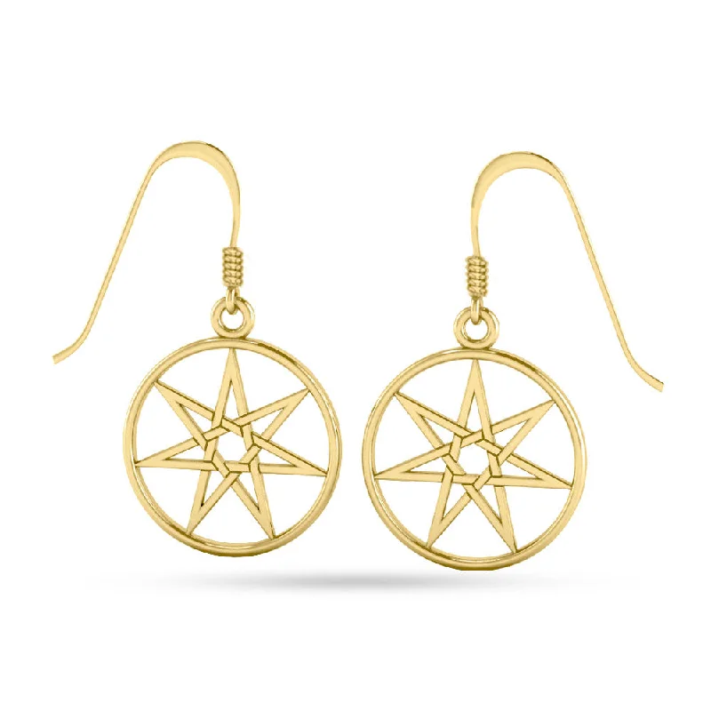 crystal earrings for women -statement drop earrings for women -Fairy The Pentacle Gold Dangle Earrings GTE1029