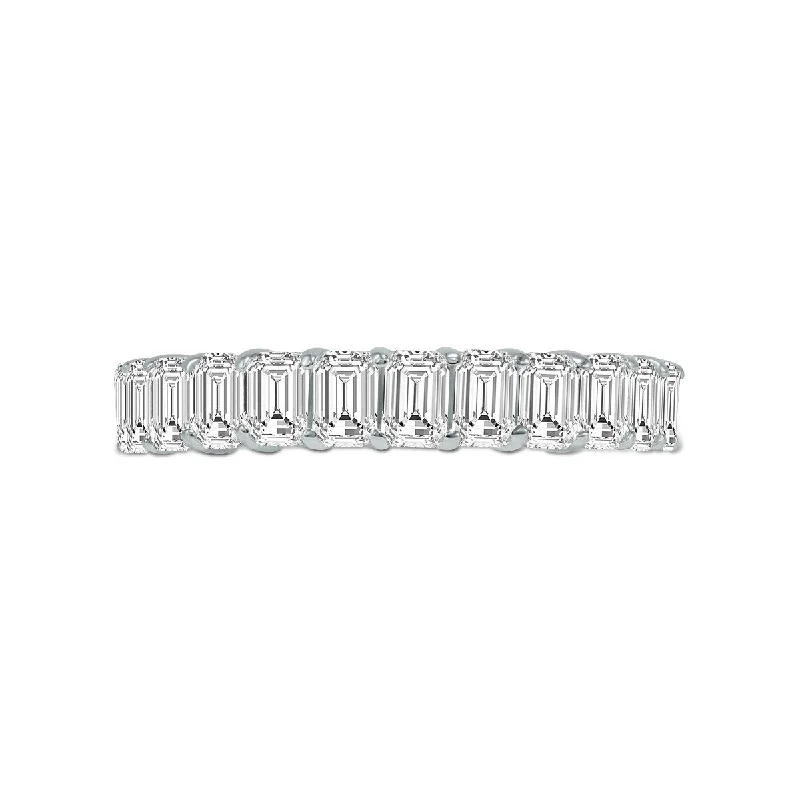 Marquee Jewels Emerald Cut Lab Grown Diamond Eternity Band in 14K White Gold (4.80 Carat TW)