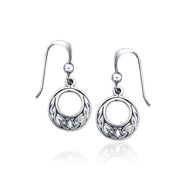 oversized hoop earrings for women -drop earrings for women -Celtic Knotwork Silver Earrings TE815