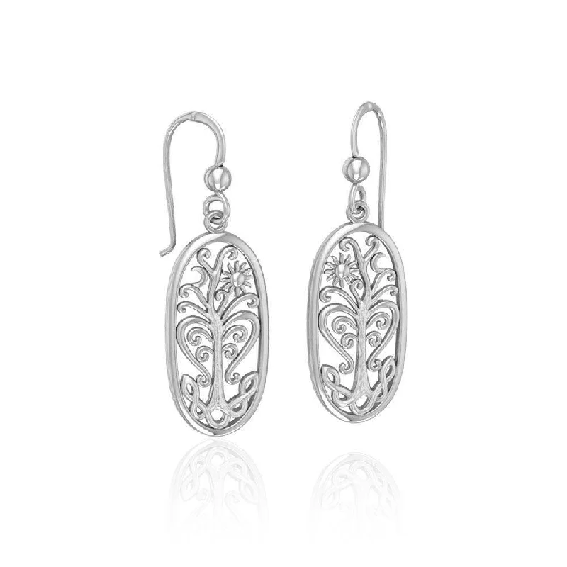 stud earrings for women -gold stud earrings for women -Tree of Life Sterling Silver Earrings TE2795