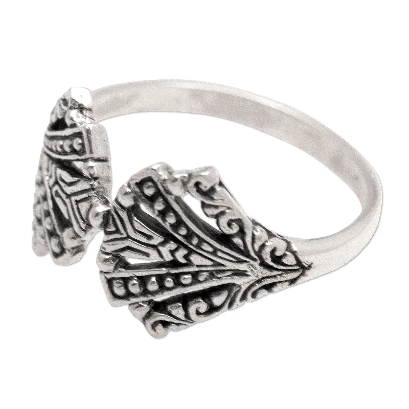 Novica Handmade Beautiful Fan Sterling Silver Band Ring