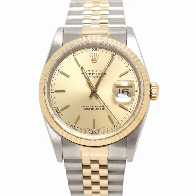 Rolex Datejust 36mm Champagne Dial Watch Ref# 16233