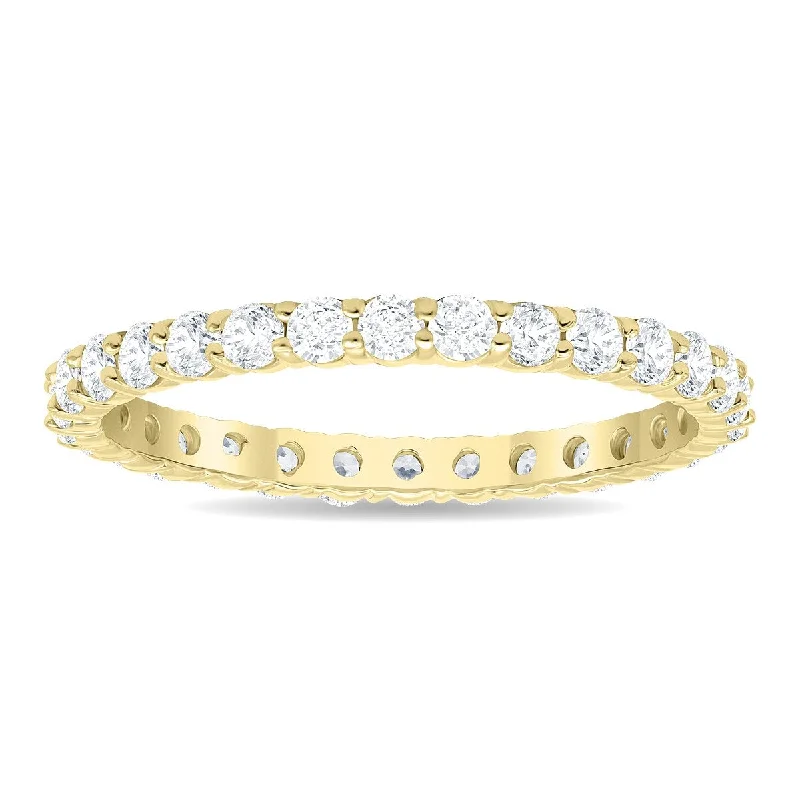 1 Carat TW Thin Low Set Diamond Eternity Band in 10K Yellow Gold