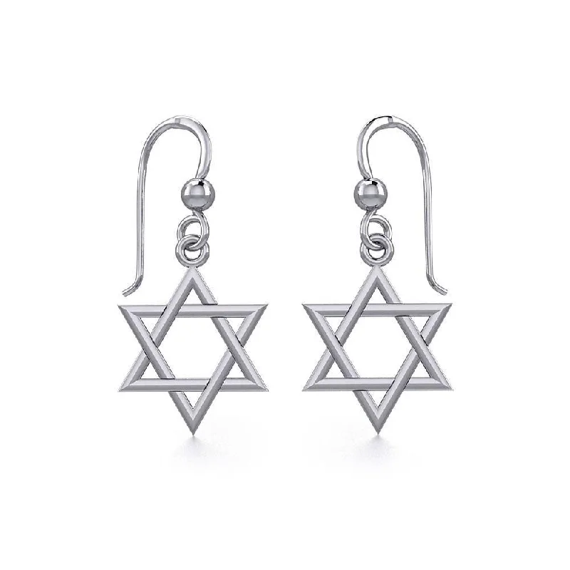 lightweight earrings for women -pearl earrings for women -Star of David Silver Earrings TER830