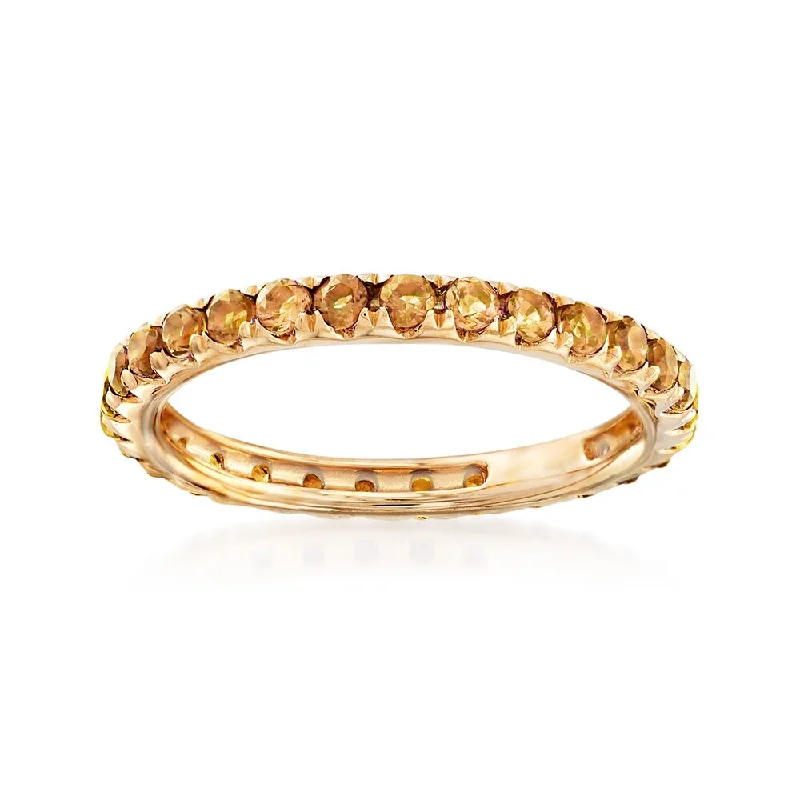 14KT Yellow Gold Citrine Eternity Band Ring