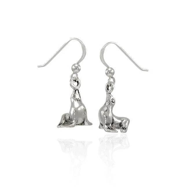 cute earrings for women -cute earrings for women -Sea Lion Sterling Silver Earring TER1506