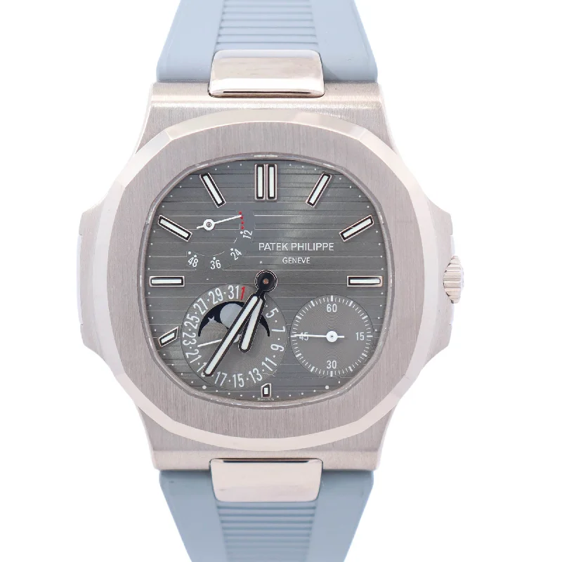 Patek Philippe Nautilus 40mm White Gold Gray Dial Watch Ref# 5712G-001