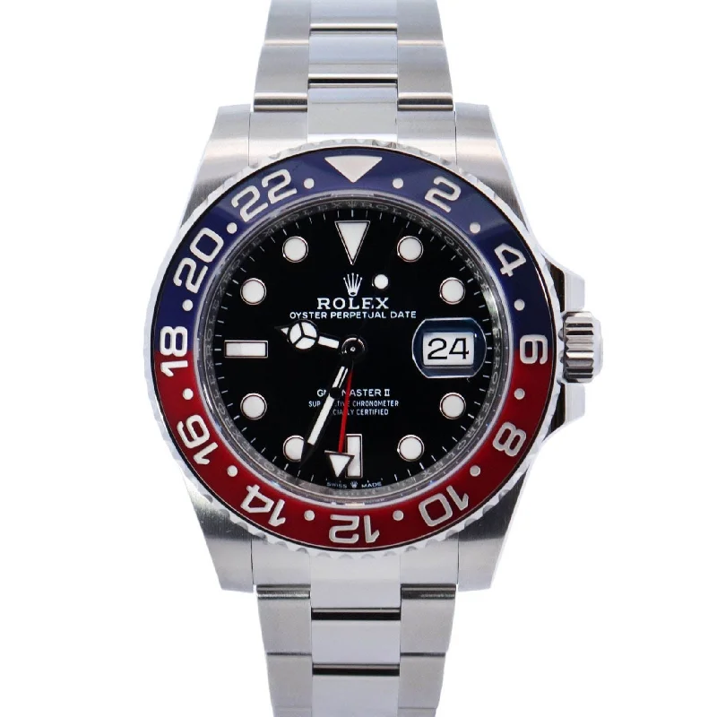 Rolex GMT Master II "Pepsi" 40mm Black Dial Ref# 126710BLRO