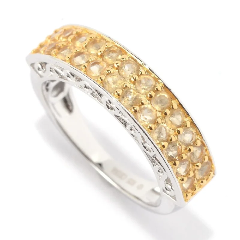 925 Sterling Silver Citrine Band Ring