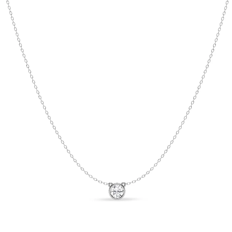 crystal necklaces for women -layered necklaces for women -Mirage Slider Necklace with 1/2ct of Laboratory Grown Diamonds in Sterling Silver and Platinum