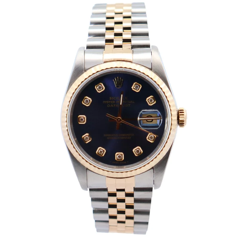 Rolex Datejust 36mm Blue Dial Watch Ref# 16233