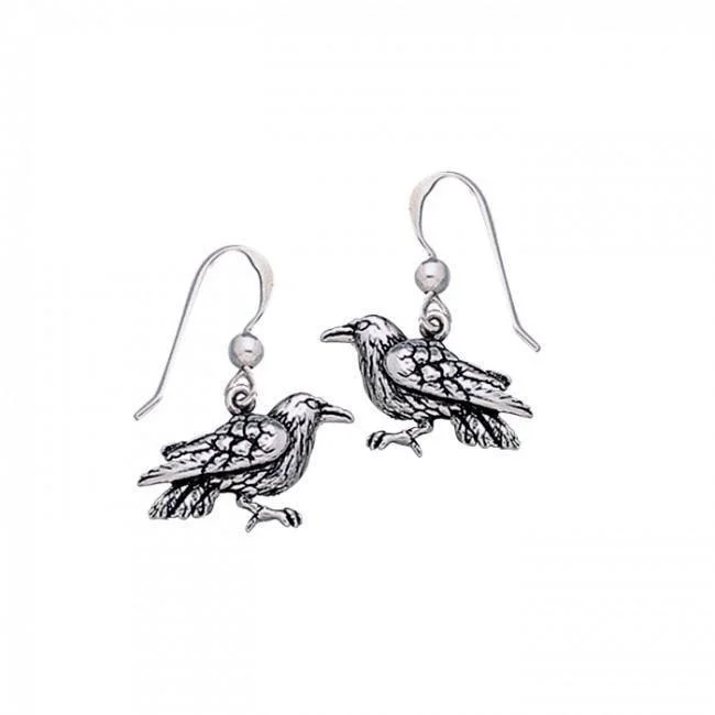 sparkling earrings for women -diamond earrings for women -Drawn by the Raven mystery ~ Sterling Silver Earrings TE1176