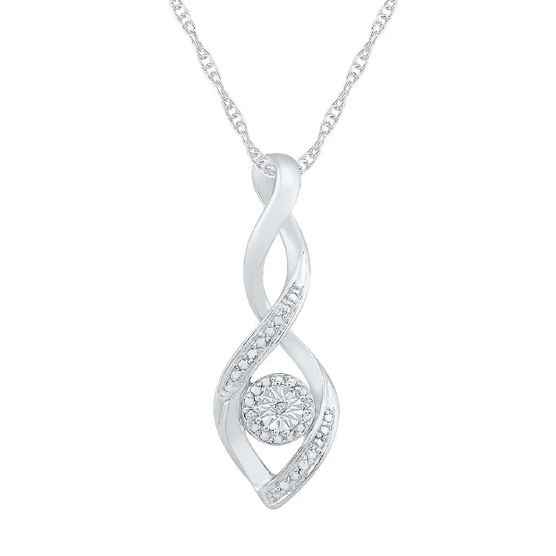 elegant charm necklaces for women -matching jewelry sets for women -Sterling Silver Diamond Set Brilliant Illusion Necklace