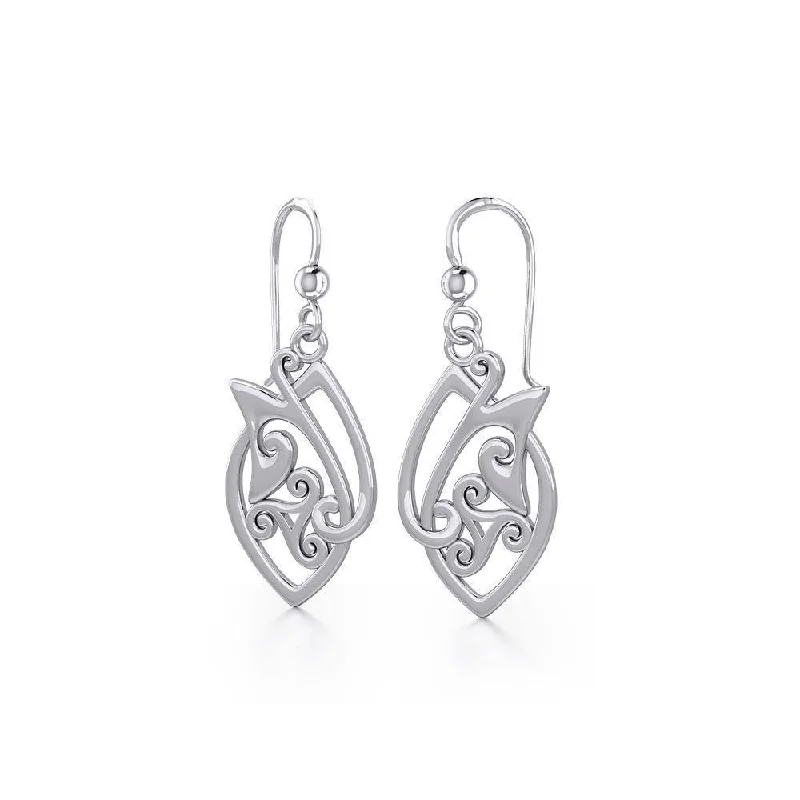 vintage pearl earrings for women -sterling silver earrings for women -Celtic Knotwork Sterling Silver Earrings TE2071