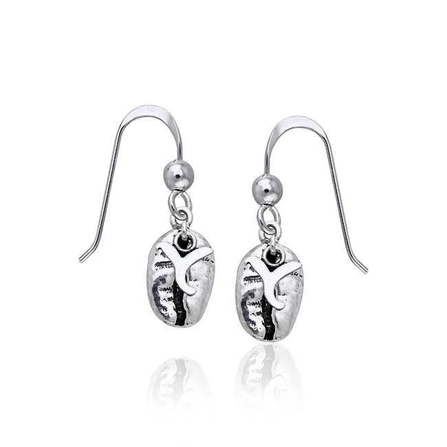 stylish silver earrings for women -personalized earrings for women -Y Coffee Bean Earrings TE612