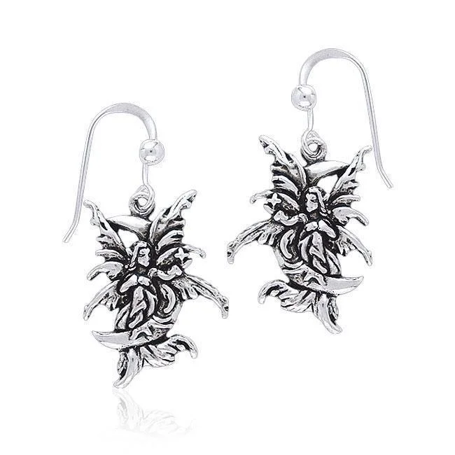 silver earrings for women -silver hoop earrings for women -Stargazer Fairy Sterling Silver Earrings TE2082