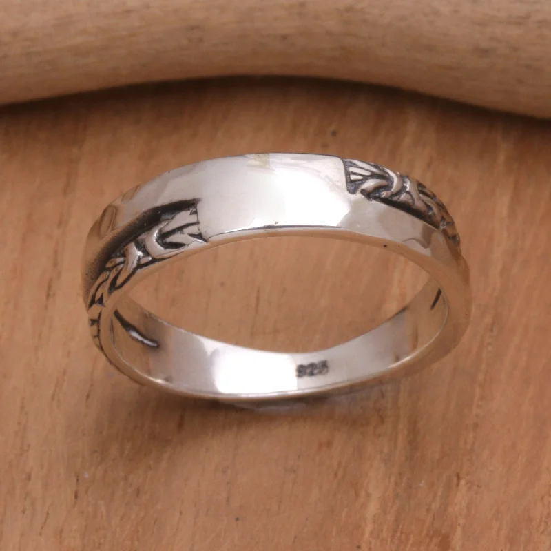 Novica Handmade Gap Of Life Sterling Silver Band Ring