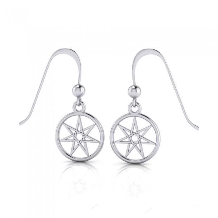 chic earrings for women -trendy earrings for women -Wear the mystic power of the Elven Pentacle Sterling Silver Dangle Earrings TE2807