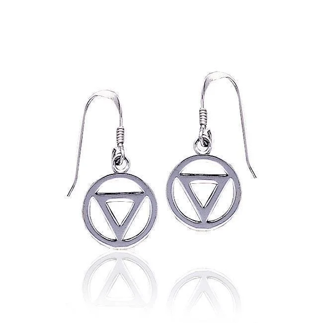 simple gold earrings for women -trendy earrings for women -Power Triangle Silver Earrings TER145