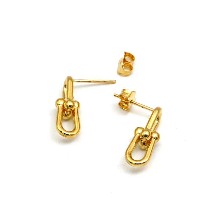 elegant stud earrings for women -luxury earrings for women -Real Gold GZTF Hardware Stud Earring Set 4751 E1837