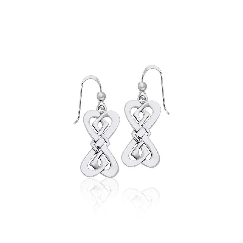 diamond earrings for weddings -stud earrings for women -Danu Elegant Silver Celtic Knotwork Earrings TER543