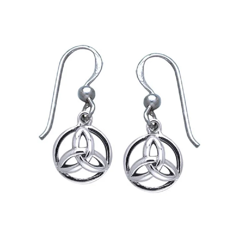 crystal drop earrings for women -silver earrings for women -Celtic Triquetra Silver Earrings TER057