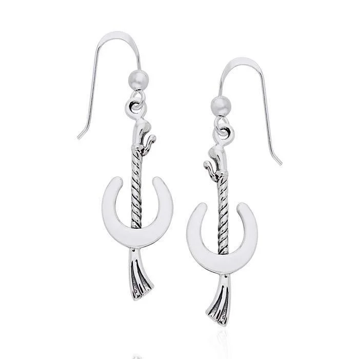 cubic zirconia earrings for women -drop earrings for women -Horseshoe Riding Crop Earrings TER788