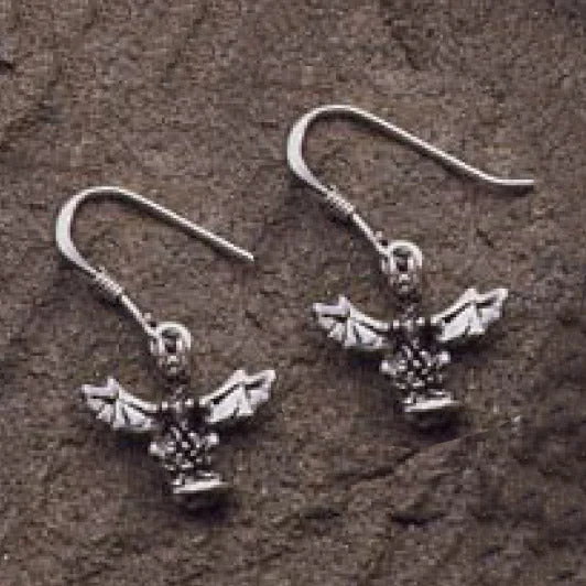 sparkly earrings for women -cute earrings for women -Small Dragon Sterling Silver Earrings TE917