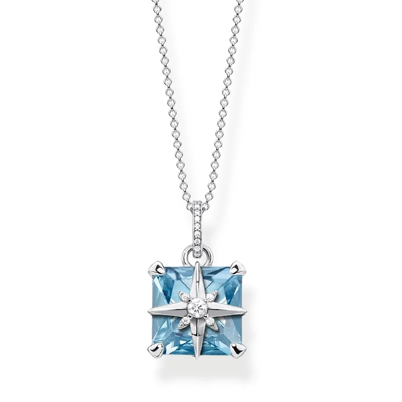 necklace and bracelet sets for women -affordable statement necklaces for women -Thomas Sabo Necklace Blue Stone With Star