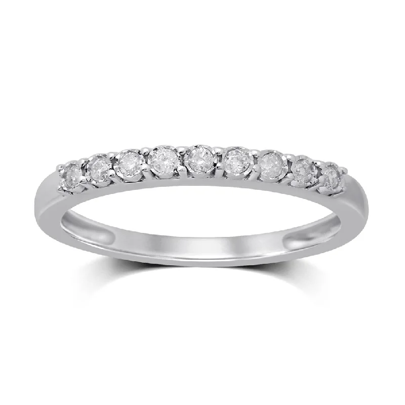 silver chain necklaces for women -romantic necklaces for women -9ct White Gold 0.12ct Diamond Eternity Ring