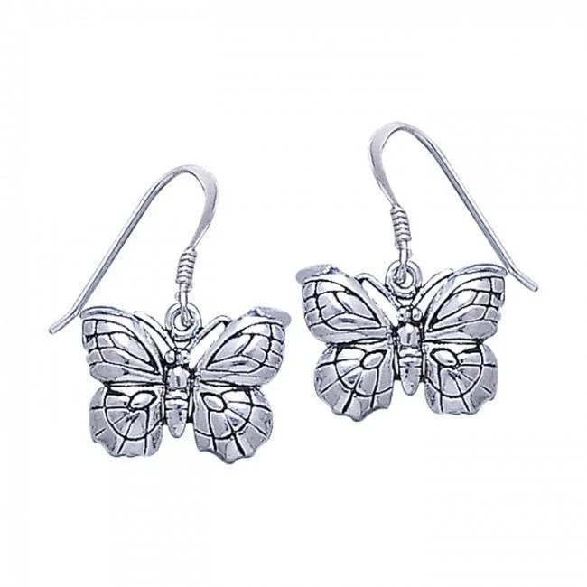 big hoop earrings for women -gemstone stud earrings for women -Butterfly Silver Earrings TE770