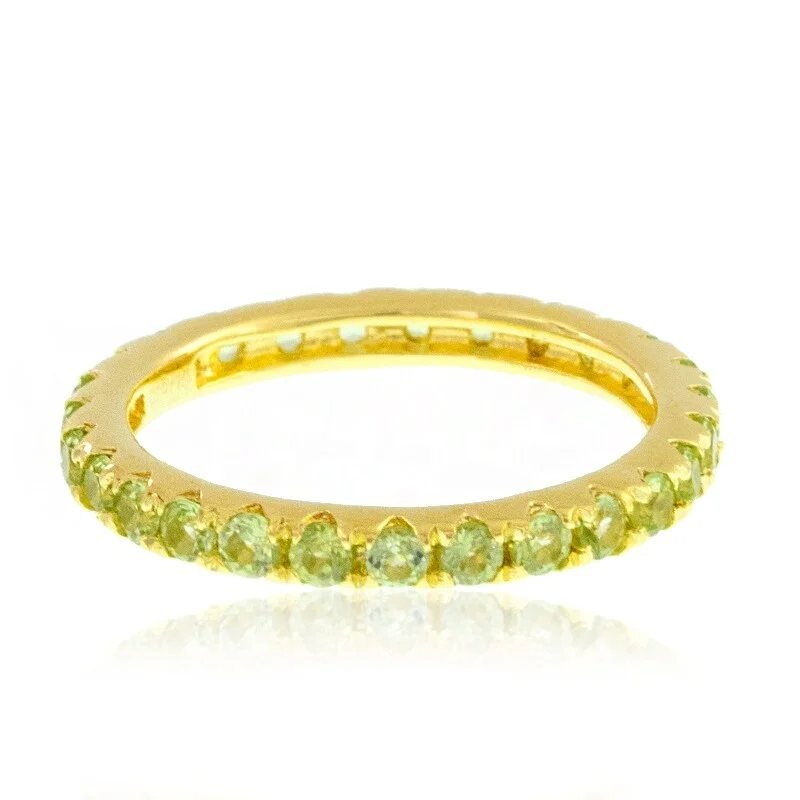 14KT Yellow Gold Peridot Gemstone Eternity Band Ring