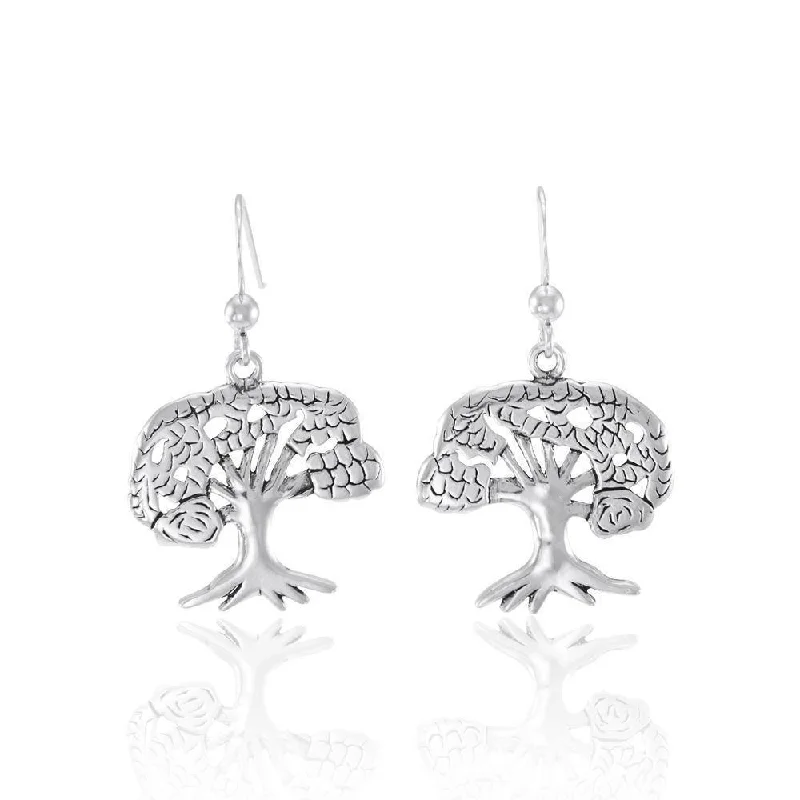 luxury gemstone earrings for women -diamond earrings for women -Tree of Life Sterling Silver Earrings TE222