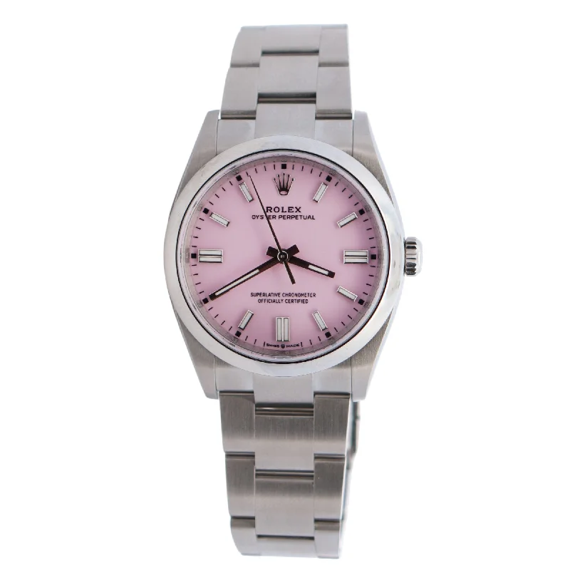 Rolex Oyster Perpetual 36mm Pink Dial Watch Ref# 126000