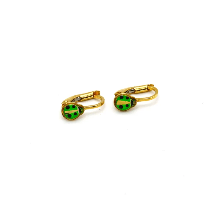 chunky earrings for women -hoop earrings for women -Real Gold Beetle Earring Set 1957 K1042