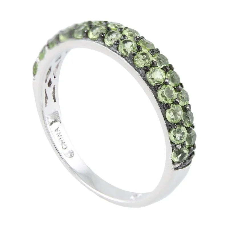 Sterling Silver Peridot Stack Band Ring