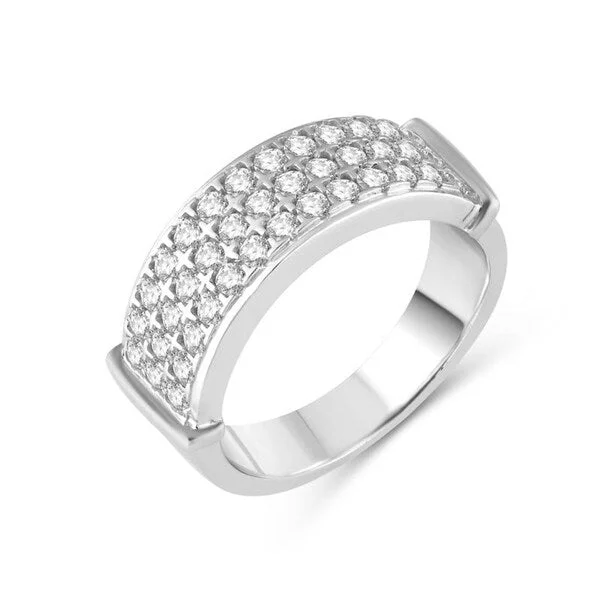 Sterling Silver with White Zircon Band Ring