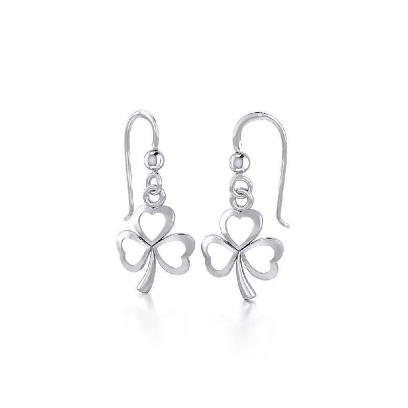 luxury pearl earrings for women -hoop earrings for women -Shamrock Sterling Silver Earrings TE877