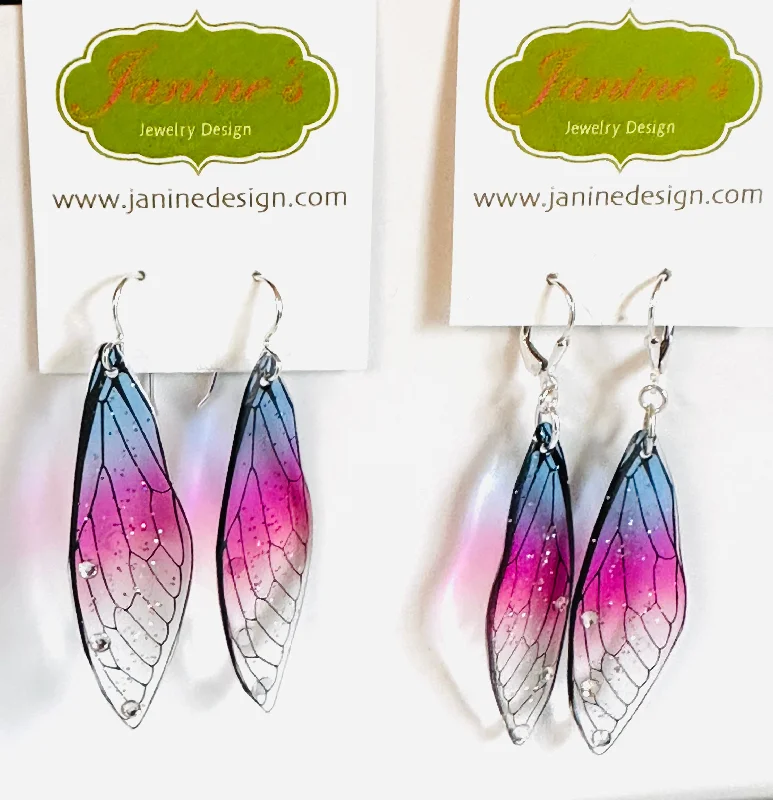 modern earrings for women -trendy earrings for women -Butterfly Wing Earrings, Resin Wing, Wing Jewelry, Butterfly Earrings