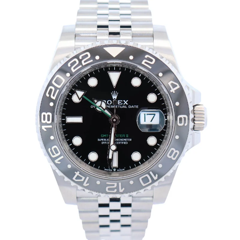 Rolex GMT-Master II 40mm Black Dial Watch Ref# 126710GRNR