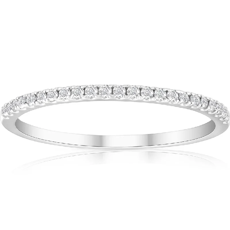 wedding rings for brides -engagement rings with intricate details -square diamond engagement rings -1/5ct Diamond Wedding Band 10K White Gold