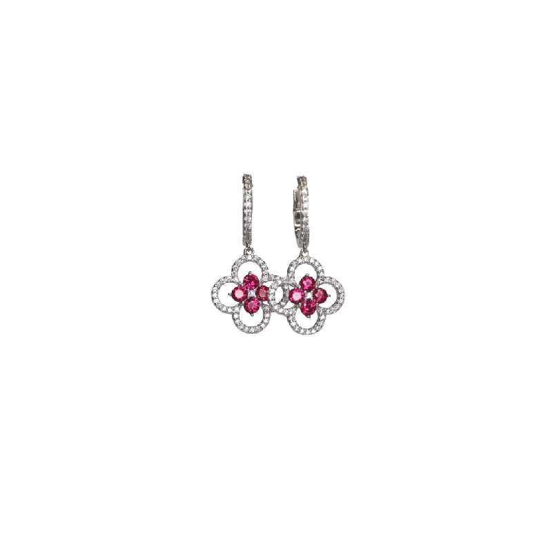 matching earrings and necklace sets -gemstone stud earrings for women -Fortuna Earrings with Red Crystals