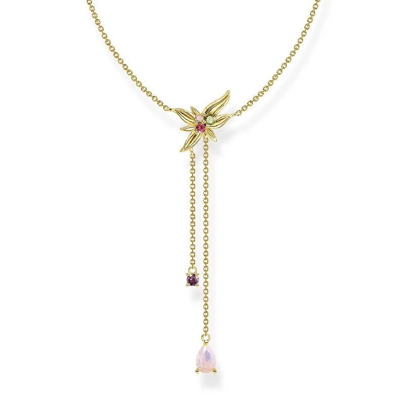 colorful necklaces for women -designer necklaces for women -Thomas Sabo Necklace Flower Gold