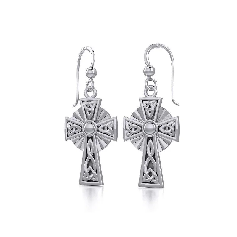 gemstone drop earrings for women -statement drop earrings for women -Celtic Cross Earrings TER1381