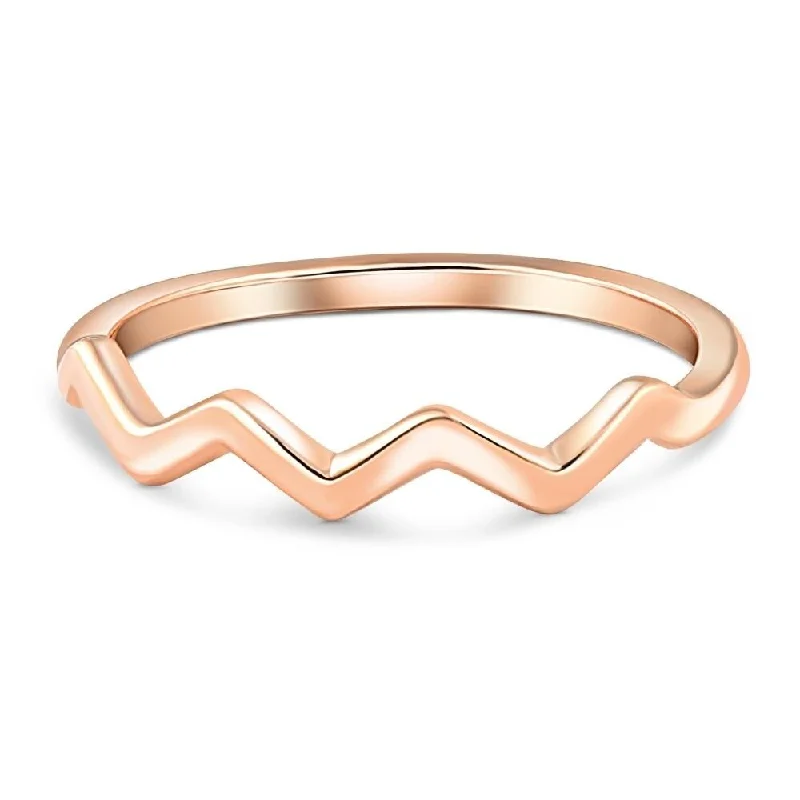 silver rings for women -gold engagement rings for women -gold engagement rings for women -Stackable Zig Zag Women's Ring Wedding Band in 14k White, Rose, or Yellow Gold