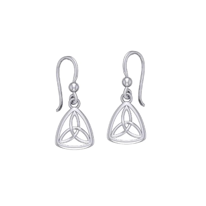 dangle earrings for women -cute earrings for women -Adorned by the timeless Celtic Triquetra ~ Sterling Silver Jewelry Dangling Earrings TE745