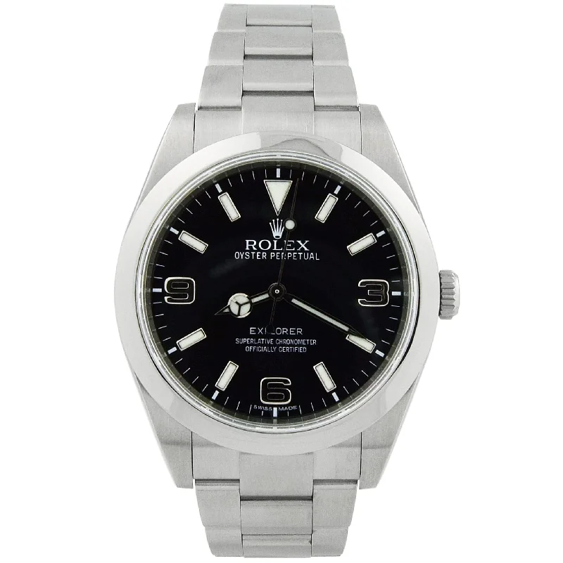 Rolex Explorer 39mm Black Dial Watch Ref# 214270