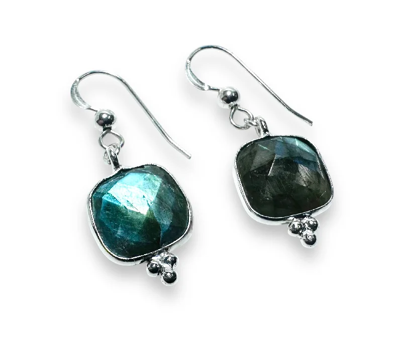 crystal chandelier earrings for women -diamond earrings for women -Genuine Labradorite Silver Earrings, Labradorite